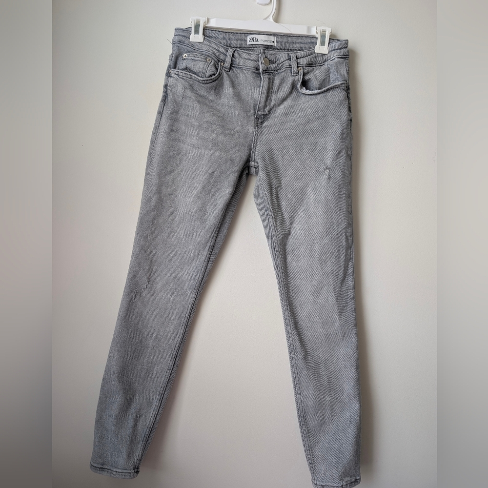 Zara Stone Washed Skinny Ankle Jeans Size 8